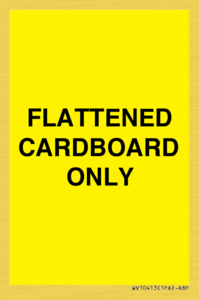 FLATTENED CARDBOARD ONLY